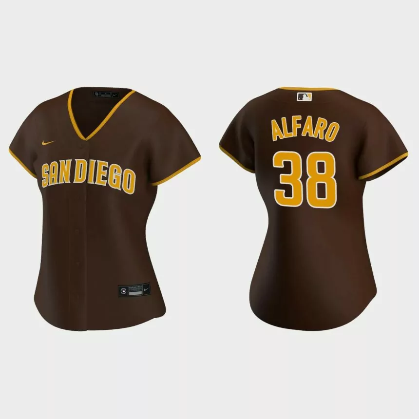 Women San Diego Padres Jorge Alfaro Brown Replica Jersey