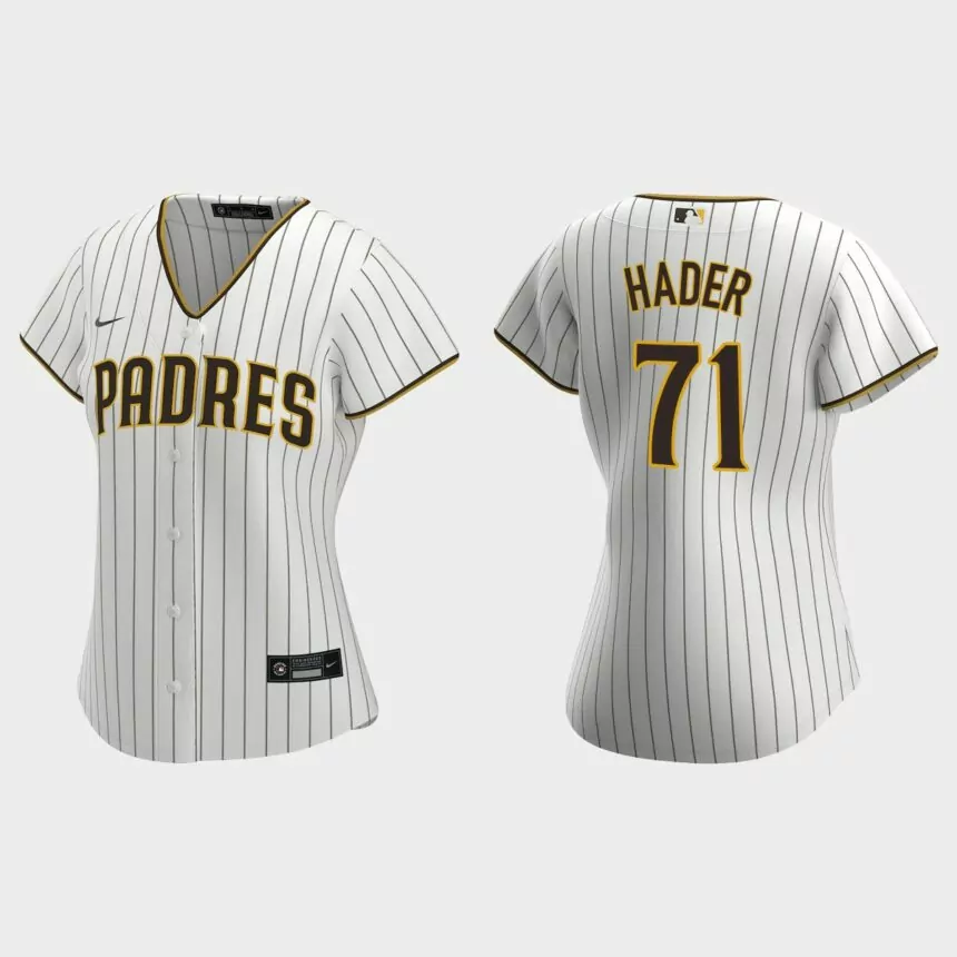 Women San Diego Padres Josh Hader White Brown Replica Jersey