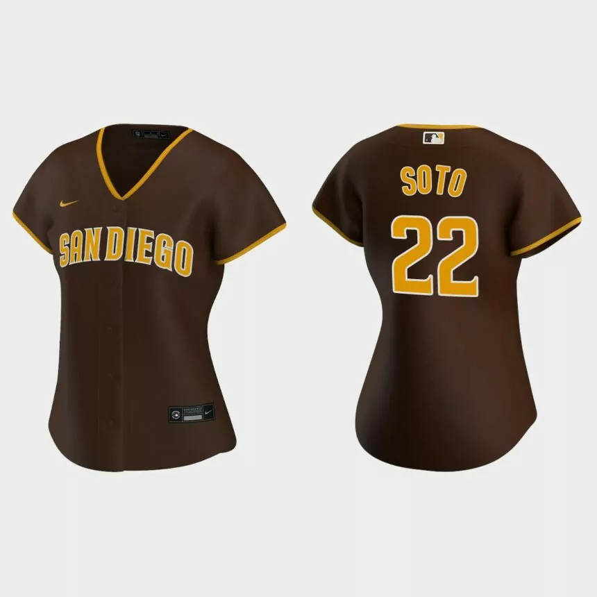 Women San Diego Padres Juan Soto Brown Replica Jersey