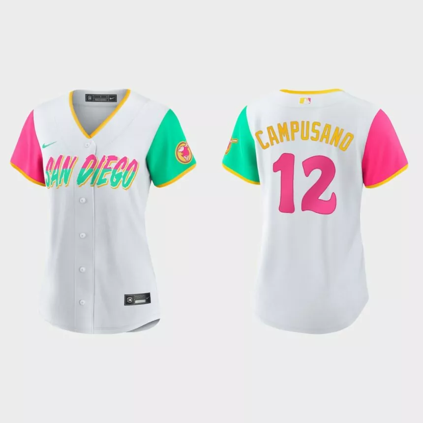 Women San Diego Padres Luis Campusano White 2022 City Connect Replica Jersey