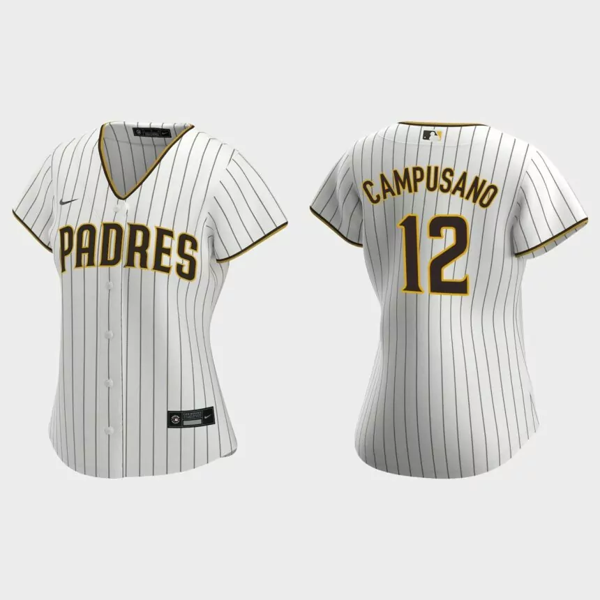 Women San Diego Padres Luis Campusano White Brown Replica Jersey