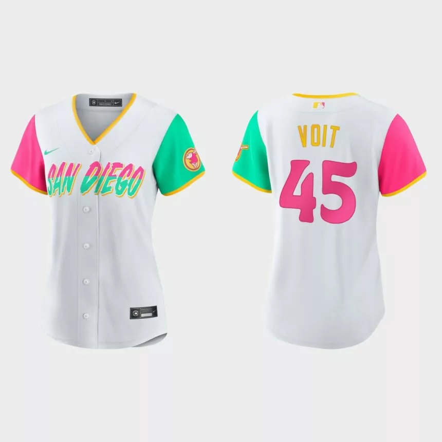 Women San Diego Padres Luke Voit White 2022 City Connect Replica Jersey