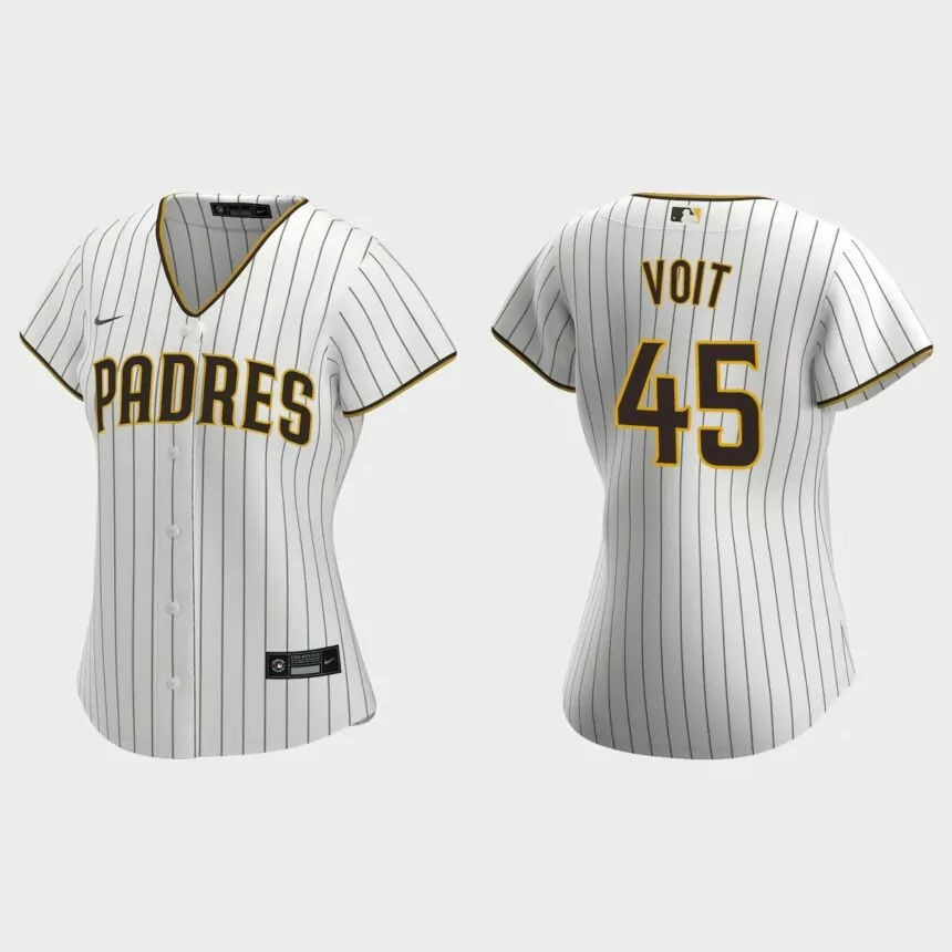 Women San Diego Padres Luke Voit White Brown Replica Jersey