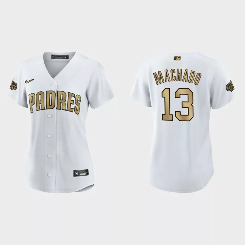 Women San Diego Padres Manny Machado White 2022 MLB All-Star Game Replica Jersey