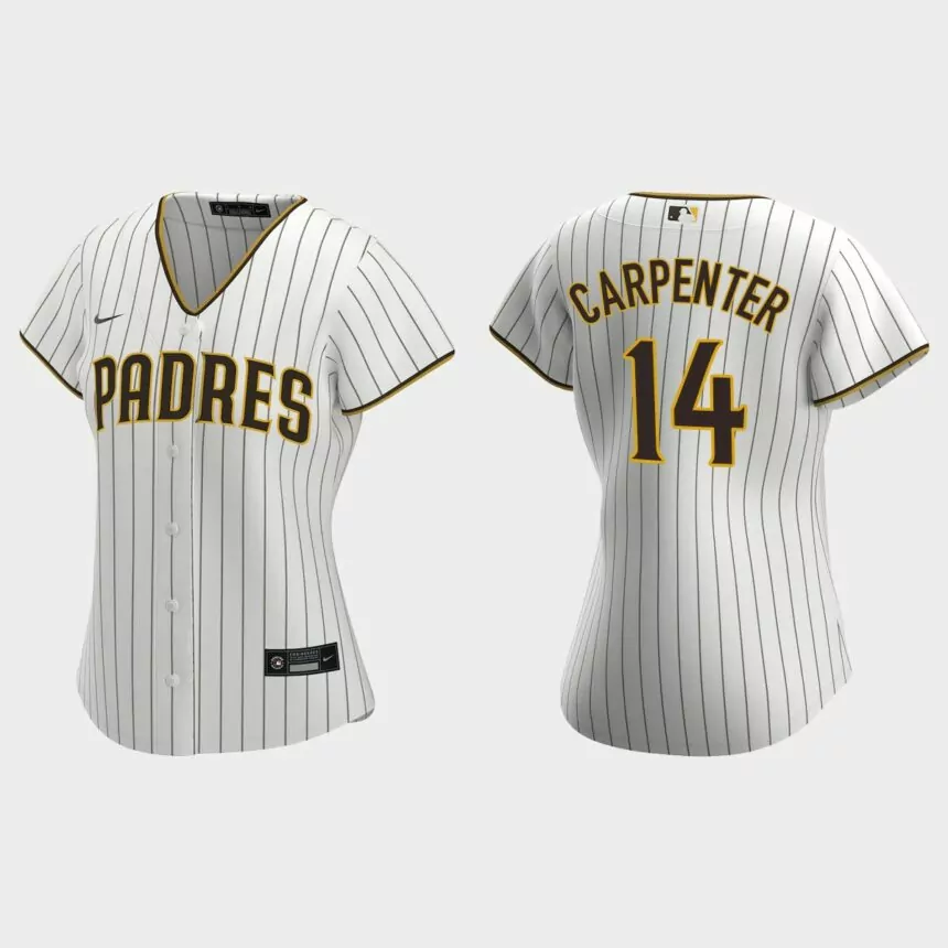 Women San Diego Padres Matt Carpenter White Brown Replica Jersey