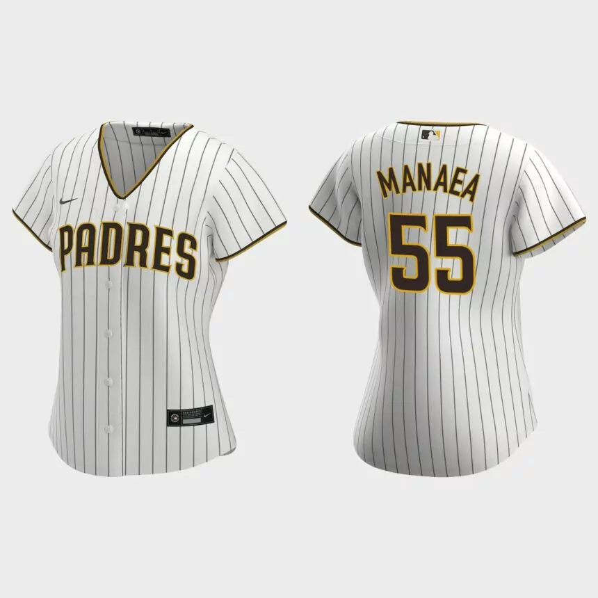 Women San Diego Padres Sean Manaea White Brown Replica Jersey