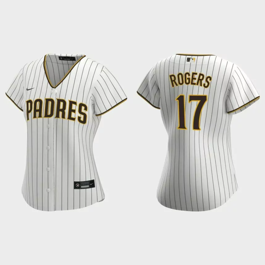 Women San Diego Padres Taylor Rogers White Brown Replica Jersey