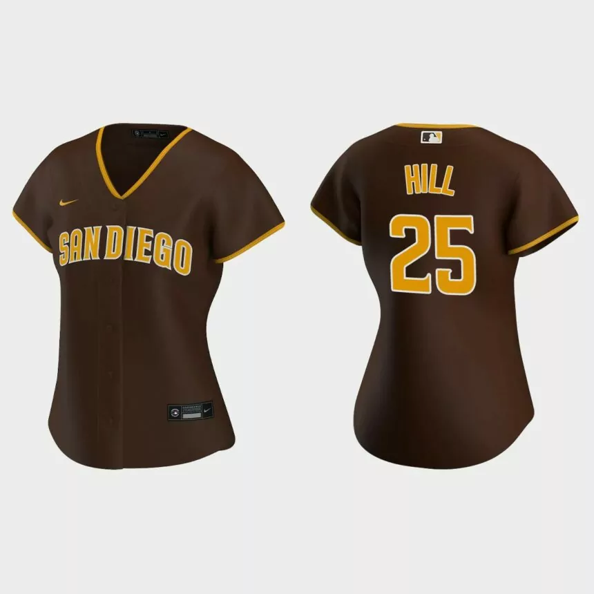 Women San Diego Padres Tim Hill Brown Replica Jersey