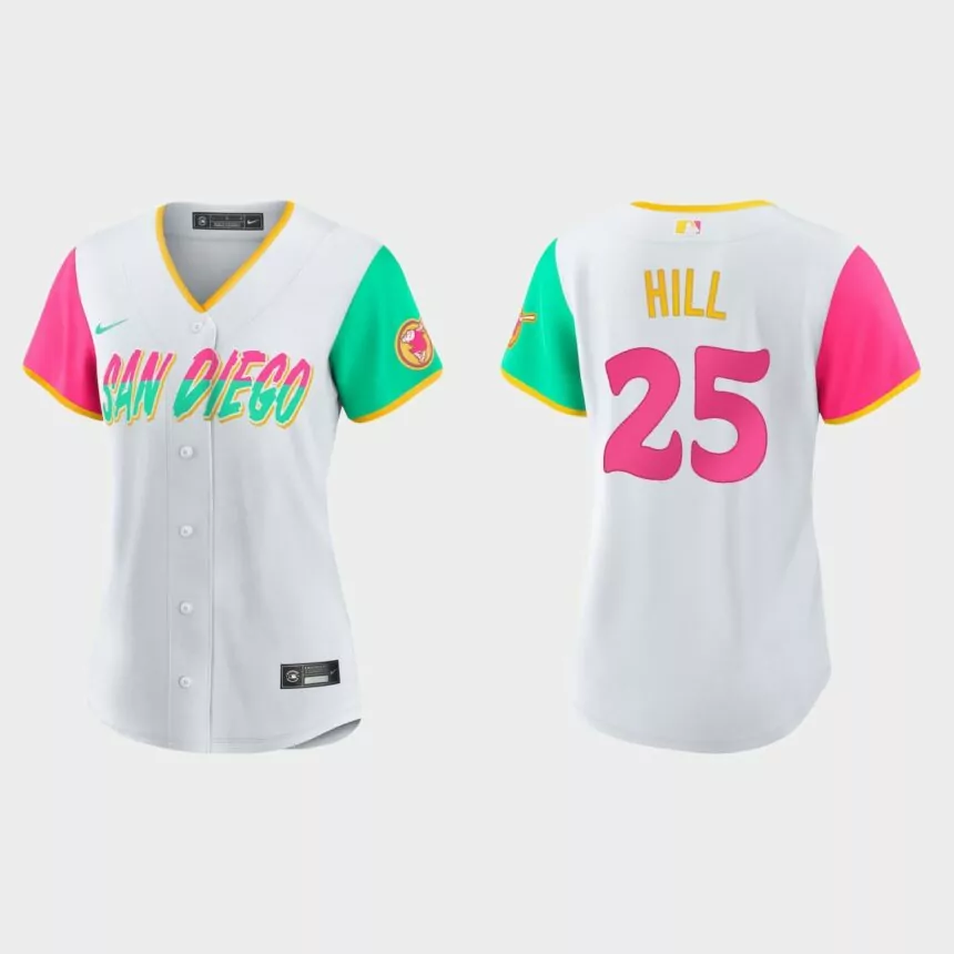 Women San Diego Padres Tim Hill White 2022 City Connect Replica Jersey