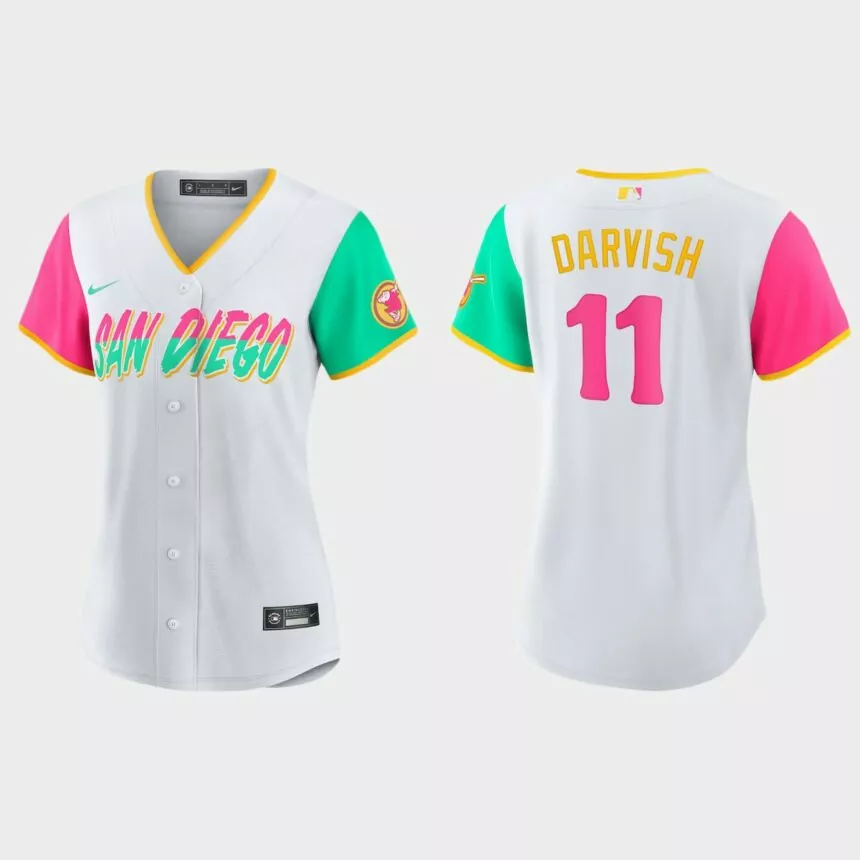 Women San Diego Padres Yu Darvish White 2022 City Connect Replica Jersey