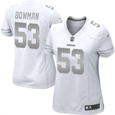 Women San Francisco 49ers #53 NaVorro Bowman White Platinum Jersey