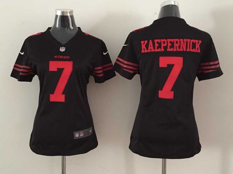 Women San Francisco 49ers #7 Colin Kaepernick Black Alternate Stitched NFL jersey