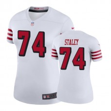 Women San Francisco 49ers #74 Joe Staley White Color Rush Legend Player Jersey