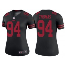 Women San Francisco 49ers #94 Solomon Thomas Black Color Rush Legend Jersey