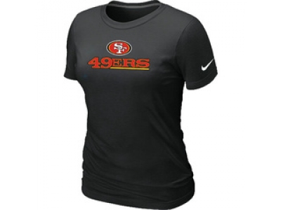 Women San Francisco 49ers Authentic Logo T-Shirt Black