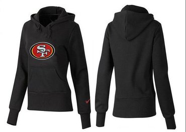 Women San Francisco 49ers Logo Pullover Hoodie Black