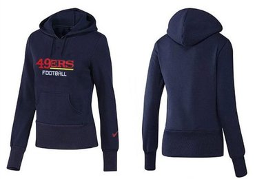 Women San Francisco 49ers Logo Pullover Hoodie D.blue