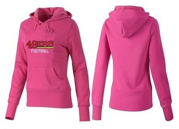 Women San Francisco 49ers Logo Pullover Hoodie Pink