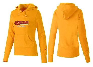 Women San Francisco 49ers Logo Pullover Hoodie Yellow