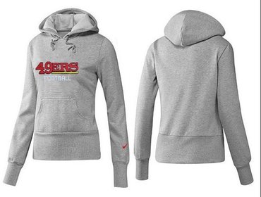 Women San Francisco 49ers Logo Pullover Hoodie grey