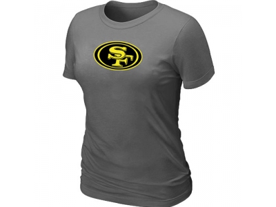 Women San Francisco 49ers Neon Logo Charcoal D.Grey T-shirt