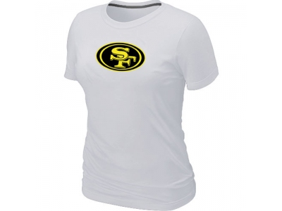 Women San Francisco 49ers Neon Logo Charcoal White T-shirt