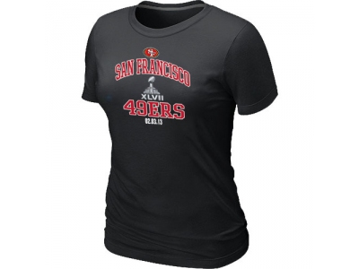 Women San Francisco 49ers Super Bowl XLVII Heart & Soul Black T-Shirt