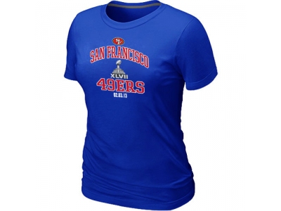 Women San Francisco 49ers Super Bowl XLVII Heart & Soul Blue T-Shirt