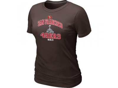 Women San Francisco 49ers Super Bowl XLVII Heart & Soul Brown T-Shirt