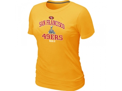 Women San Francisco 49ers Super Bowl XLVII Heart & Soul Yellow T-Shirt