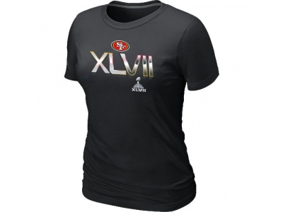 Women San Francisco 49ers Super Bowl XLVII On Our Way Black T-Shirt