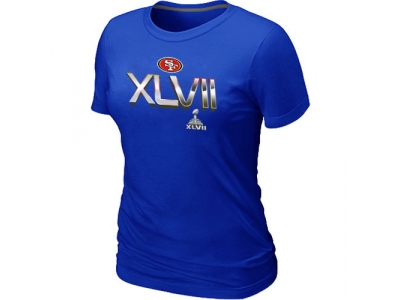 Women San Francisco 49ers Super Bowl XLVII On Our Way Blue T-Shirt