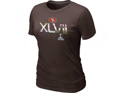 Women San Francisco 49ers Super Bowl XLVII On Our Way Brown T-Shirt