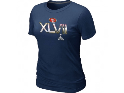 Women San Francisco 49ers Super Bowl XLVII On Our Way D.Blue T-Shirt