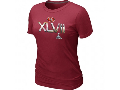 Women San Francisco 49ers Super Bowl XLVII On Our Way Red T-Shirt