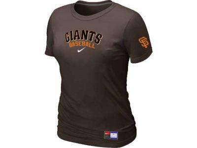 Women San Francisco Giants NEW Brown Short Sleeve Practice T-Shirt