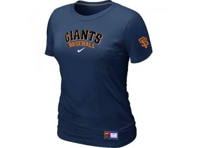 Women San Francisco Giants NEW D.Blue Short Sleeve Practice T-Shirt