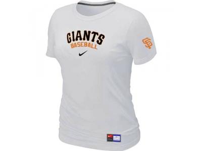 Women San Francisco Giants NEW White Short Sleeve Practice T-Shirt