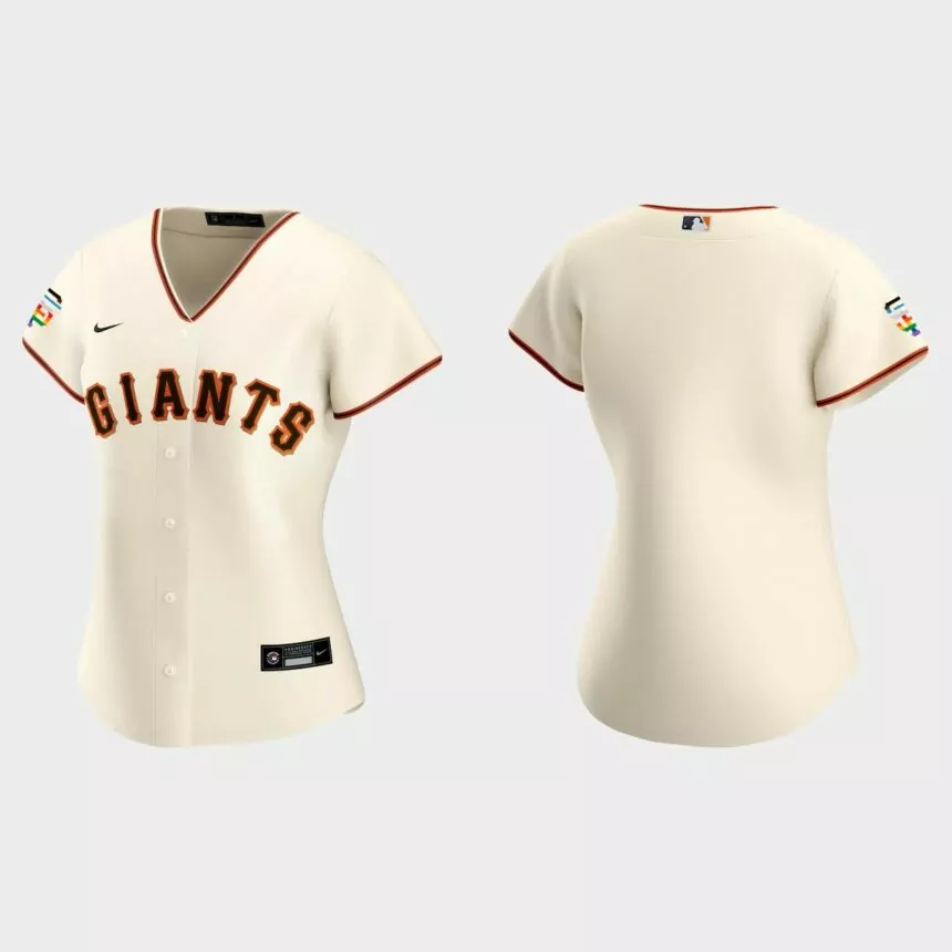 Women San Francisco Giants Replica Cream 2021 Pride Month Home Jersey