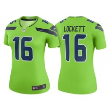 Women Seattle Seahawks #16 Tyler Lockett Neon Green Color Rush Legend Jersey