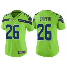Women Seattle Seahawks #26 Shaquill Griffin Neon Green Vapor Untouchable Color Rush Limited Jersey