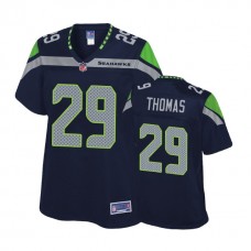 Women Seattle Seahawks #29 Earl Thomas Navy Pro Line Player Jersey