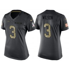 Women Seattle Seahawks #3 Russell Wilson Camo Anthracite 2016 Salute to Service Limited Jersey