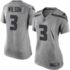 Women Seattle Seahawks #3 Russell Wilson Gridiron Gray Limited Jersey