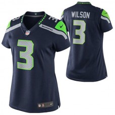 Women Seattle Seahawks #3 Russell Wilson Navy Blue Limited Jersey