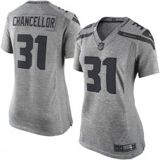 Women Seattle Seahawks #31 Kam Chancellor Gridiron Gray Limited Jersey