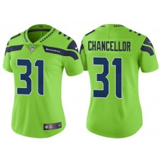 Women Seattle Seahawks #31 Kam Chancellor Neon Green Vapor Untouchable Color Rush Limited Jersey