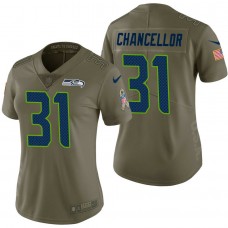 Women Seattle Seahawks #31 Kam Chancellor Olive 2017 Salute to Service Limited Jersey