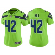 Women Seattle Seahawks #42 Delano Hill Neon Green Vapor Untouchable Color Rush Limited Jersey