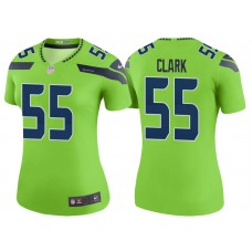 Women Seattle Seahawks #55 Frank Clark Neon Green Color Rush Legend Jersey